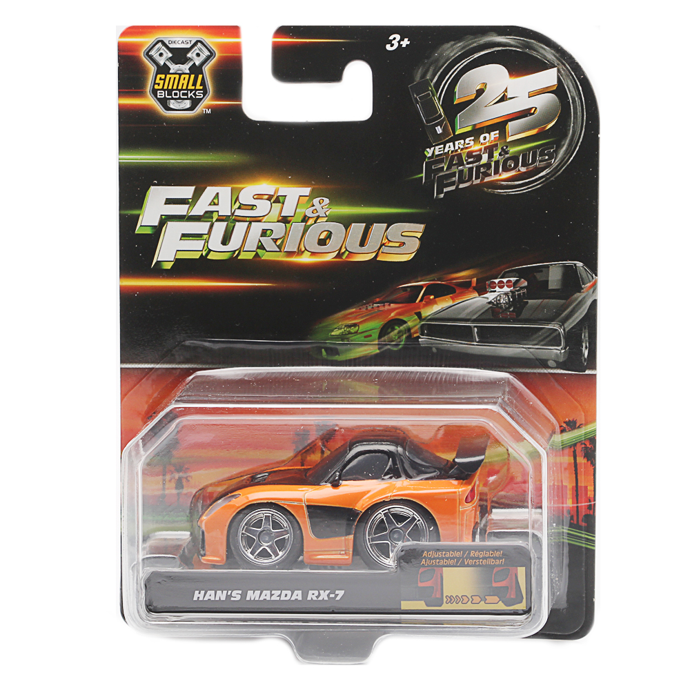 Dickie Toys, Fast & Furious Small Blocks 1:43, 1995 Mazda RX-7 Widebody