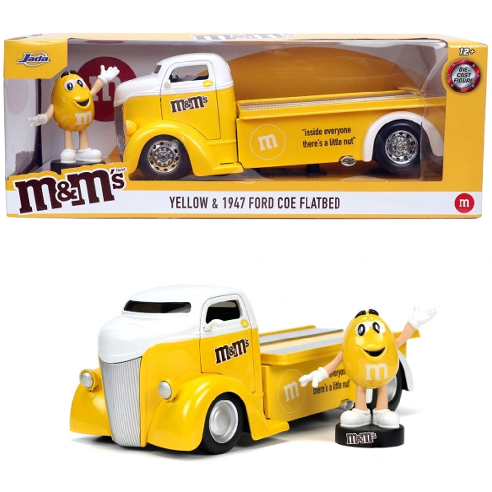 Jada_M-Ms_Yellow_1947_Ford_COE_Flatbed_1-24_01 Produkt Abbildung Jada_M&Ms_Yellow_1947_Ford_COE_Flatbed_1-24_01.jpg