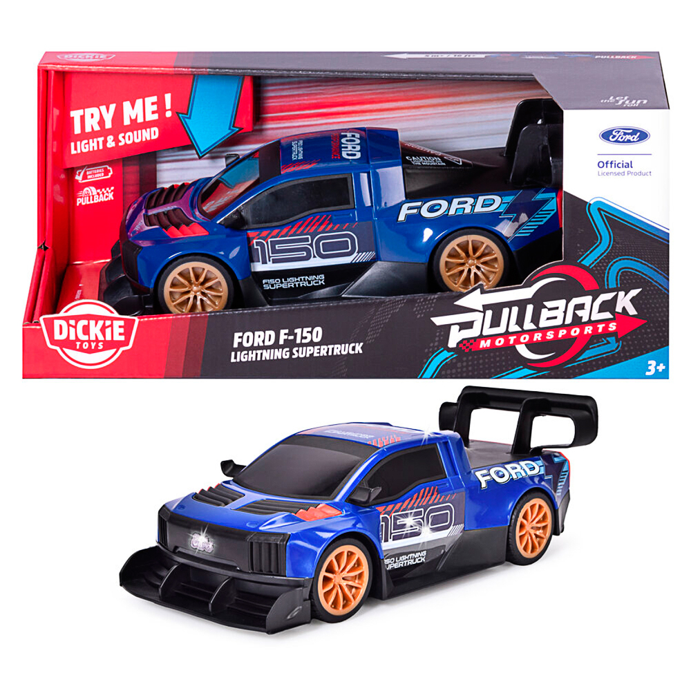 Dickie Toys, Pullback Racer, Ford F1-150 Lightning Super Truck
