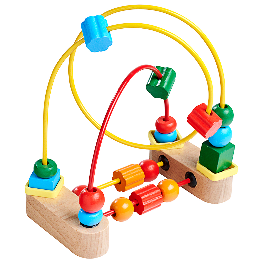 holzspielzeug, kugelbahn, perlen, bunt, kinderspielzeug