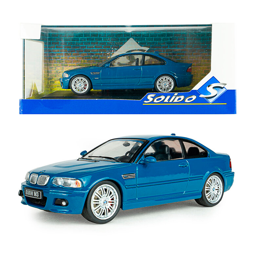 Solido, BMW E46 M3 coupe Laguna Seca blau, 1:43
