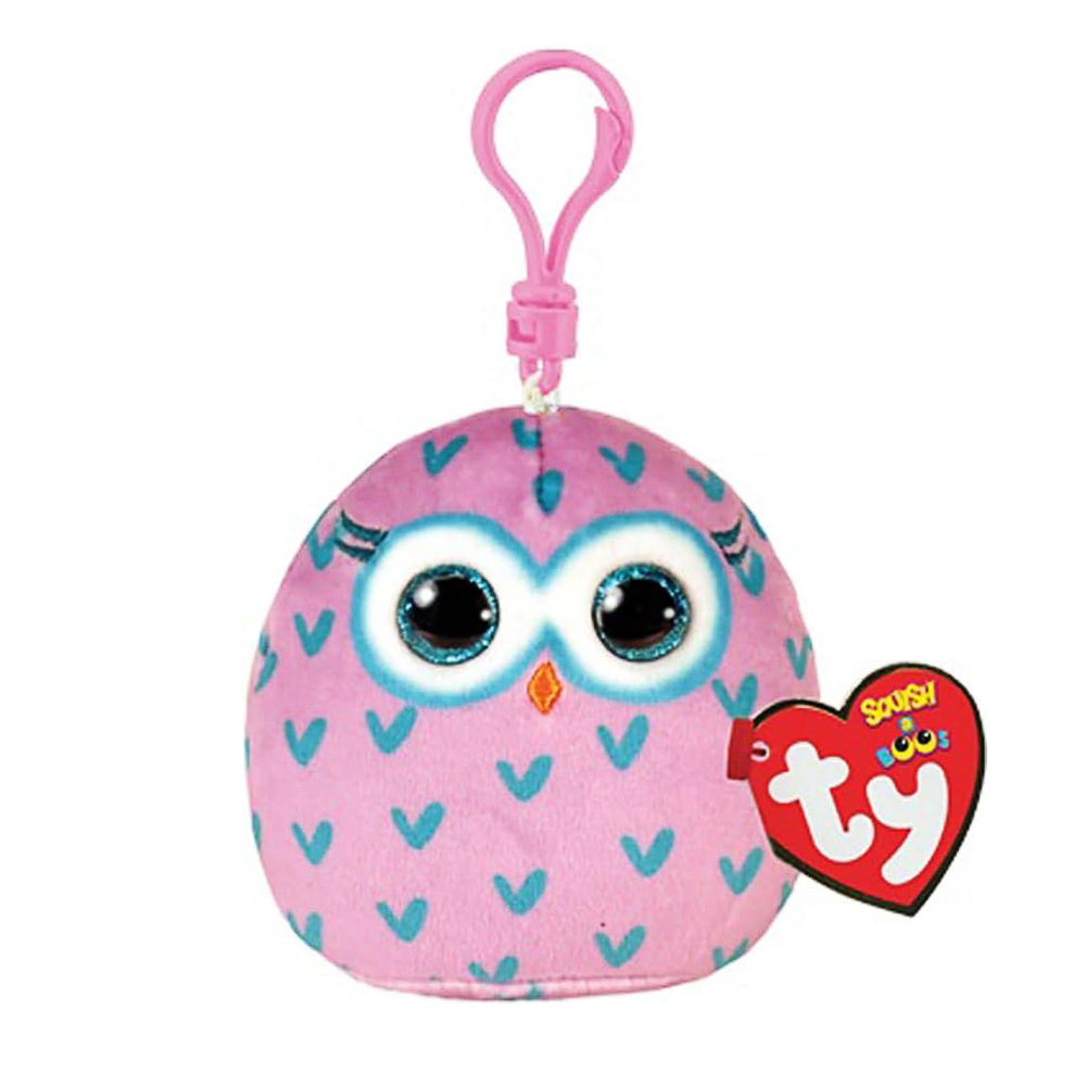 TY, Squish a Boos, Winks, Eule, ca 10 cm, Clip