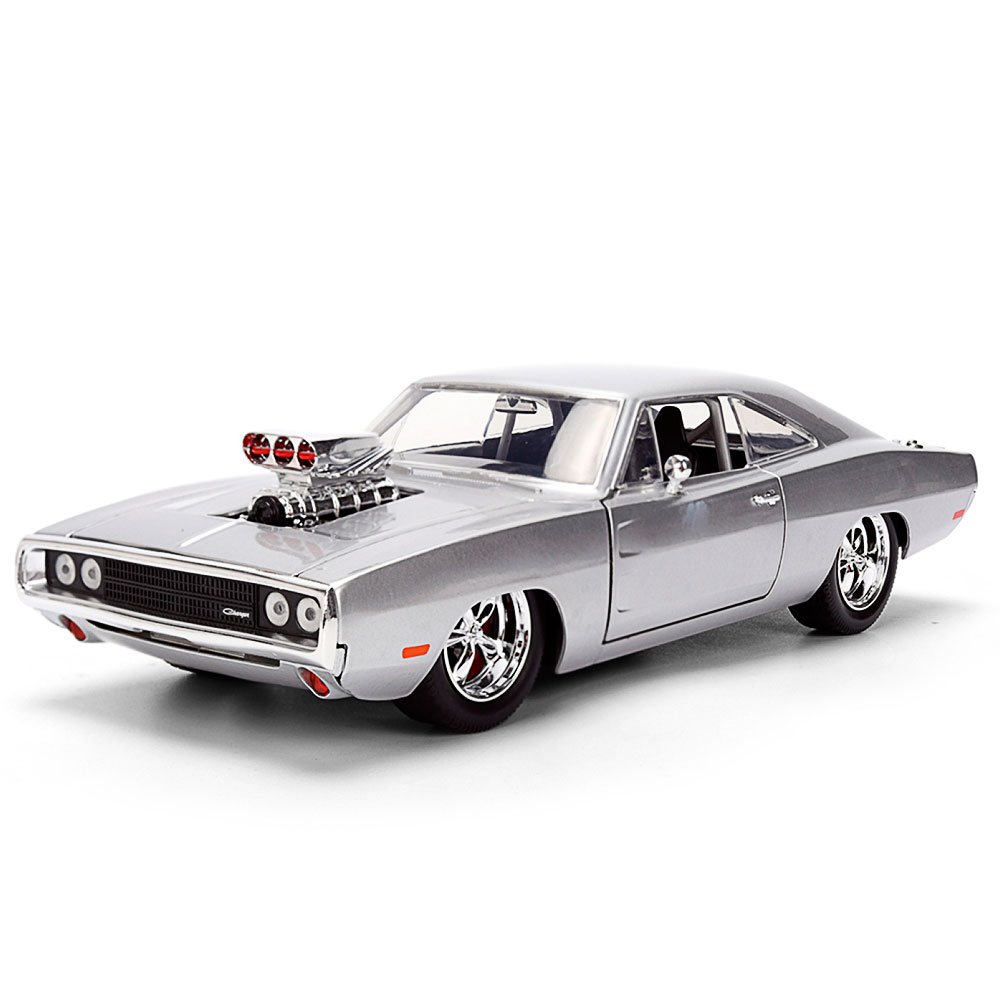 Modelauto, Muscle Car, Niedrigprofil, offener Motor, Chromfelgen