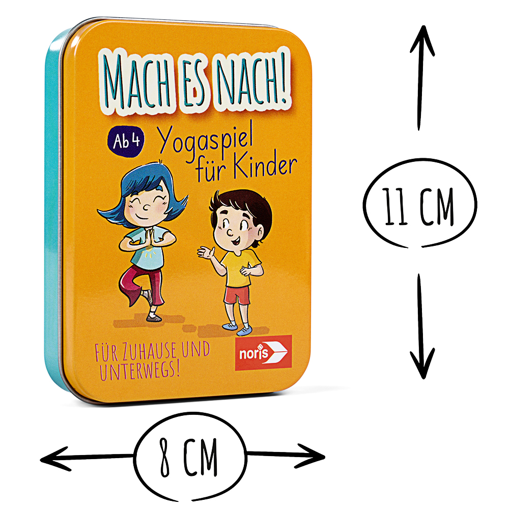 Kinderspiel, Yogaspiel, Kinder, kleine Größe, Metallbox