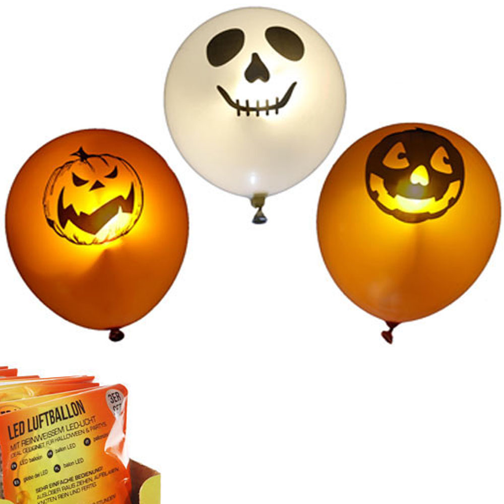 LED-Luftballons "Halloween", 3er Set