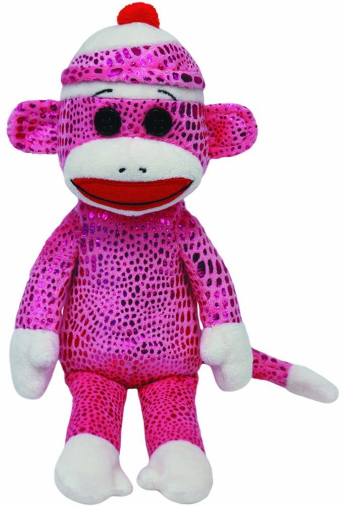 Ty Plüsch - Beanie Babies Socks - Sockenaffe pink leuchtend, 15cm