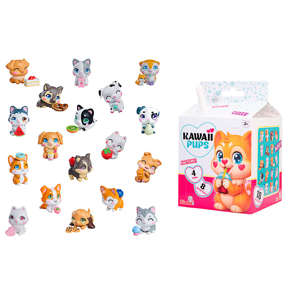 Kawaii Pups, Plüschtierchen, Mini-Figuren, Katze Hund Schmuck, Spielzeugbox