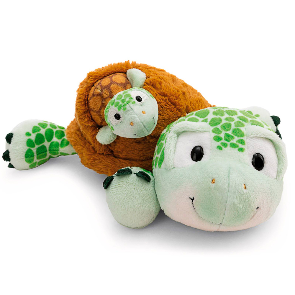 Nici, Kuscheltier liegende Schildkröte mit Baby, ca 28 cm