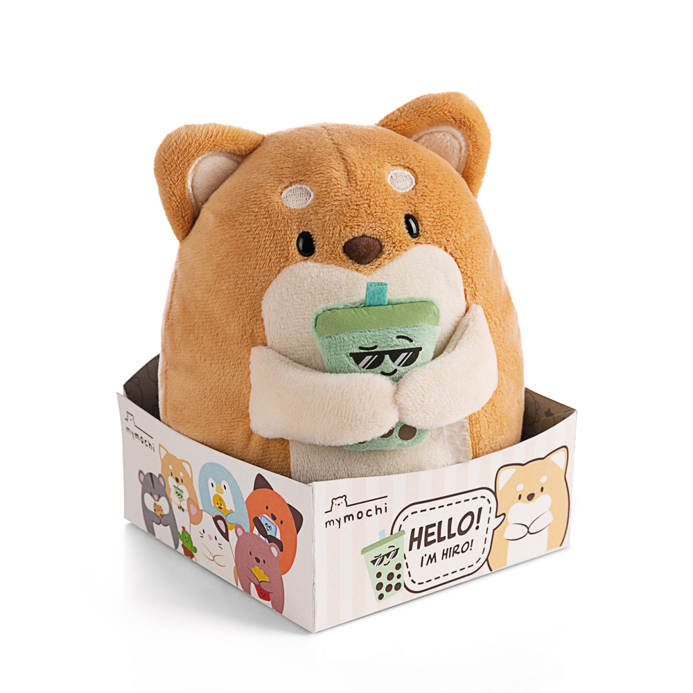 Nici, Mymochi,Hund Hiro mit Bubble Tee in Geschenkbox, ca 16 cm