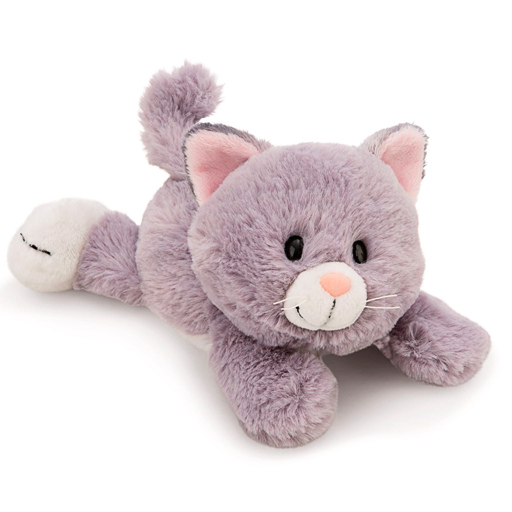 Nici, Kuscheltier liegende Katze, grau, ca 20 cm
