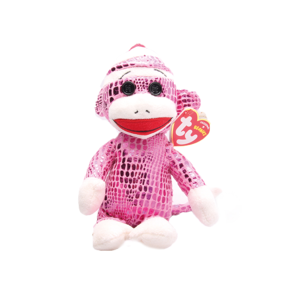 Ty Plüsch - Beanie Babies Socks - Sockenaffe pink leuchtend, 15cm Ty Plüsch - Beanie Babies Socks - Sockenaffe pink leuchtend, 15cm