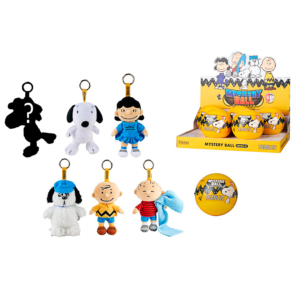 Schlüsselanhänger, Kuschelfigur, Peanuts, Gelb, Mystery Ball
