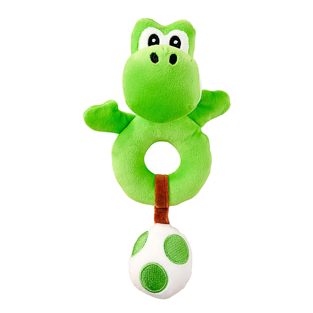 Plushie, Yoyo toy, Dinosaur, Green, Rattle