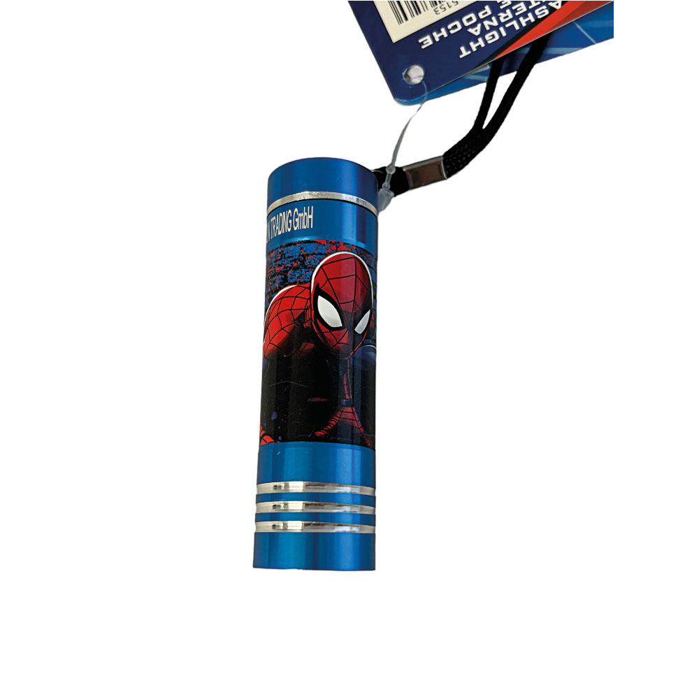 Spiderman, LED Taschenlampe, hellblau