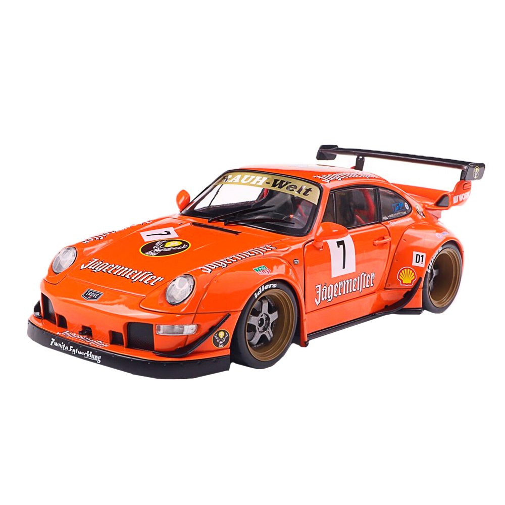 Solido, Porsche, RWB BODYKIT JÄGERMEISTER orange, 1:18