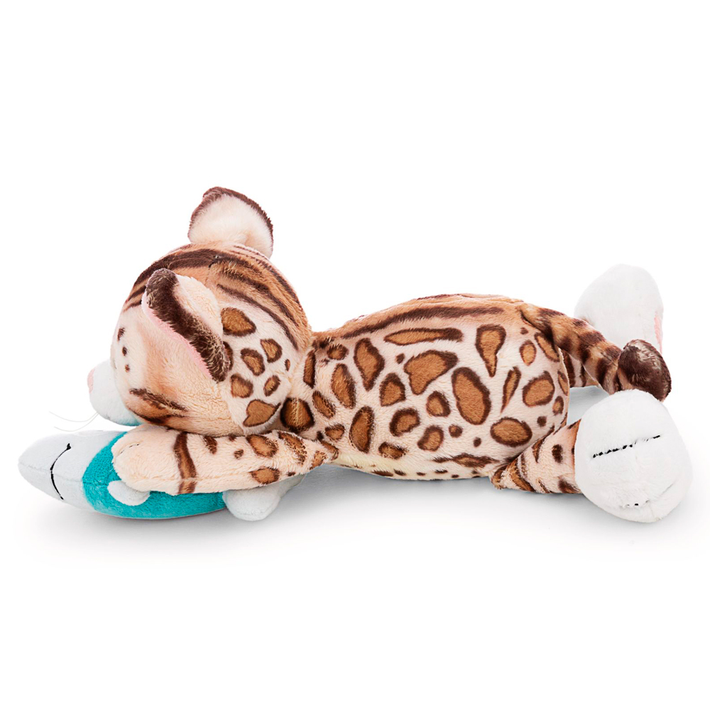 Nici, Kuscheltier liegende Bengal Katze & Fisch, ca 30 cm