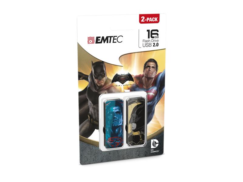 USB FlashDrive 16GB EMTEC Batman VS Superman Doppelpack (2 Sticks a 16GB)