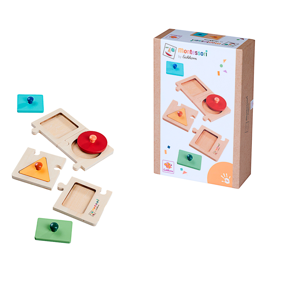 holzspielzeug, montessori, puzzle, geometrische formen, bunte stücke