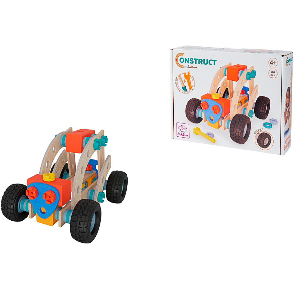 Konstruktionsspielzeug, Bausteine, Holzbausatz, Vier-Rad-Antrieb, Kinderauto