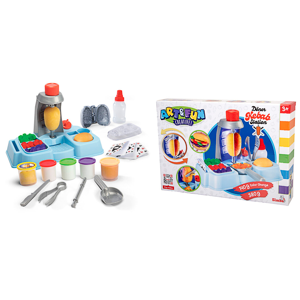 Döner-Kebab-Spielset, Kebab-Station, Küchen-Spielzeug, Farbenwechsel, Werkzeug-Set