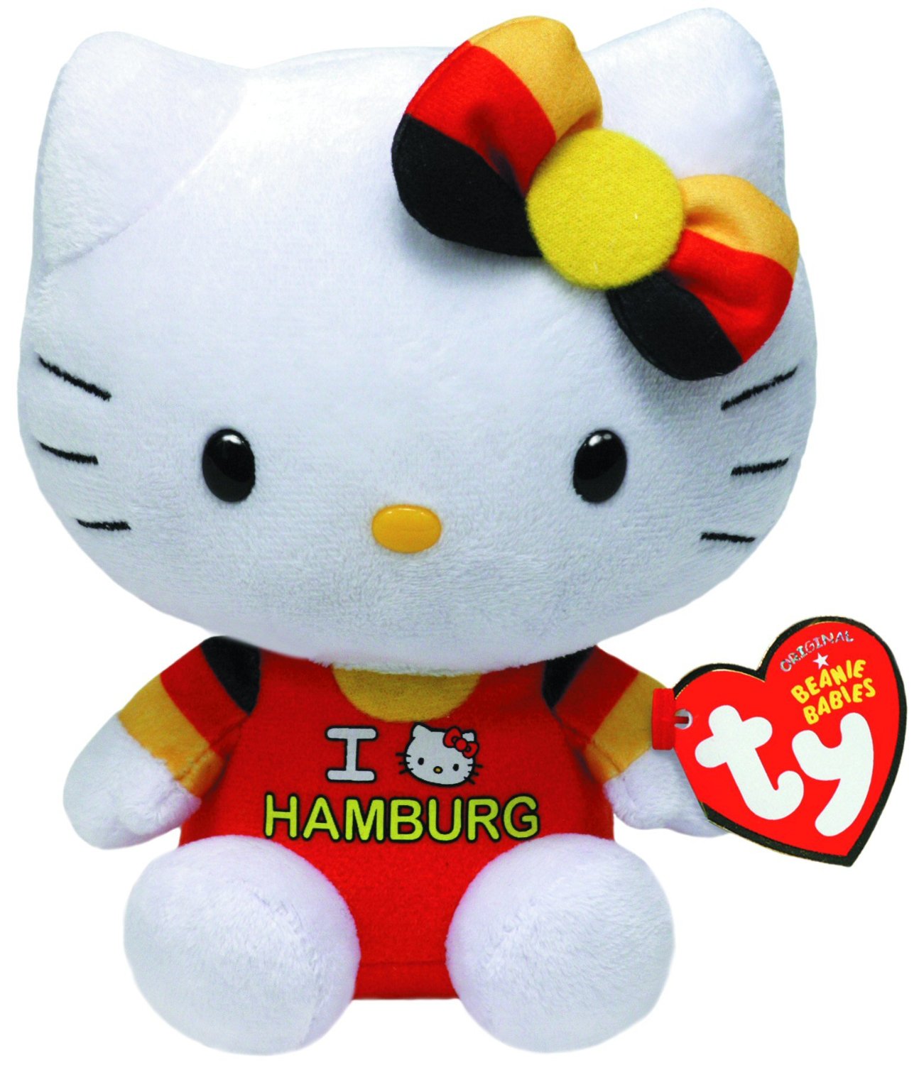 Ty Beanie Babies, "Hello Kitty" mit Hamburg-Shirt, ca 15cm