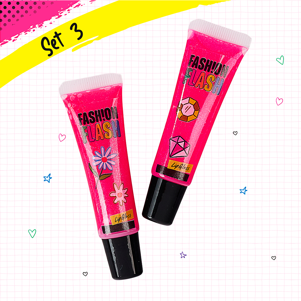 Simba, Fashion Flash,  Lipgloss To-Go, Set 3 - pink+rot