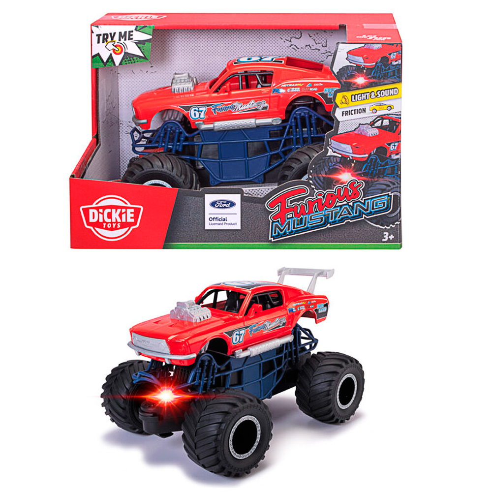 Monstertruck, Rotes Auto, Rennspielzeug, Offroad-Räder, Dickie Toys