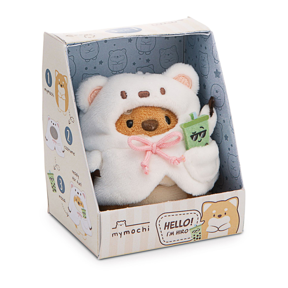 Nici, Mymochi, Hund Hiro mit Bubble Tee u. Eisbärkostüm in Geschenkbox, ca 8 cm