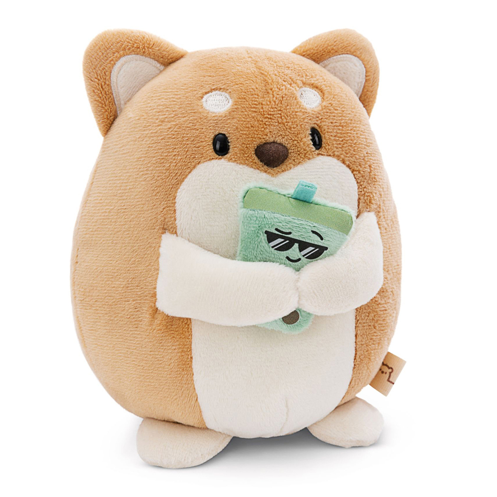 Nici, Kuscheltier mymochi Hund Hiro mit Bubble Tea, ca 27 cm